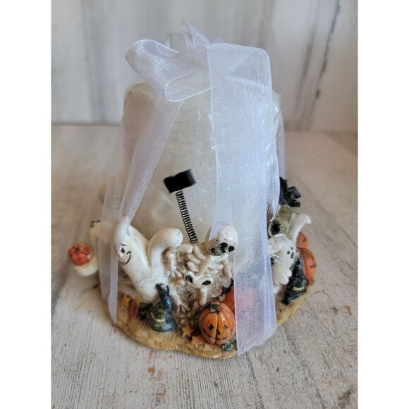 Vintage rustic pillar ghost candle Halloween prop home decor - Picture 9 of 9